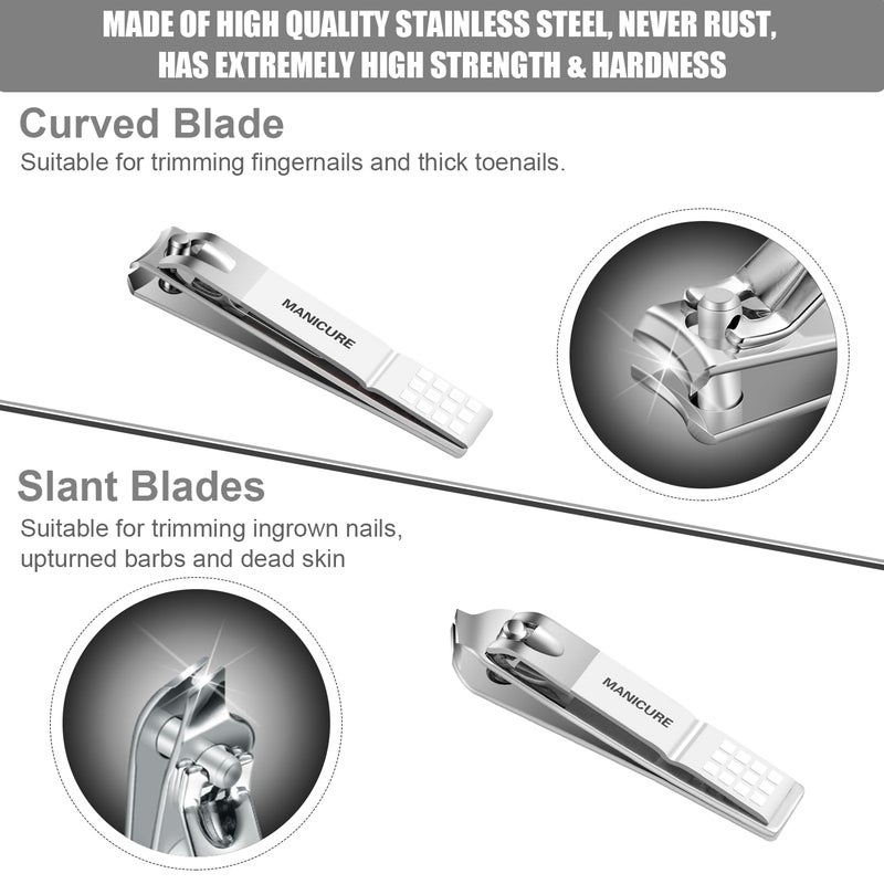 Leipple Manicure Set Professional Nail Clippers Pedicure Kit, 16 pcs Stainless Steel Nail Care Tools Grooming Kit with Luxurious Travel Leather Case for Thick Nails Men Women Gift (White) - Image 3
